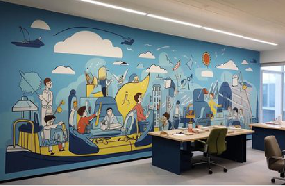 元阳办公室墙绘的特点。